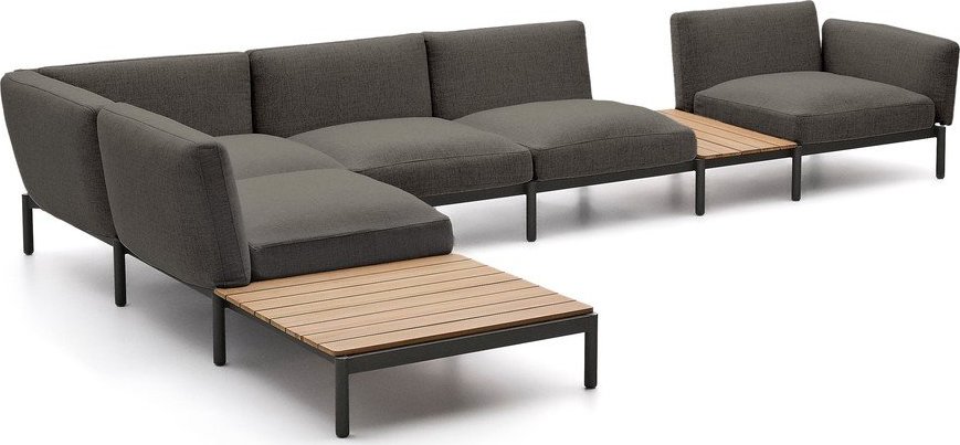 Tmavě šedá čalouněná zahradní pohovka (levý roh) Sorells – Kave Home Kave Home