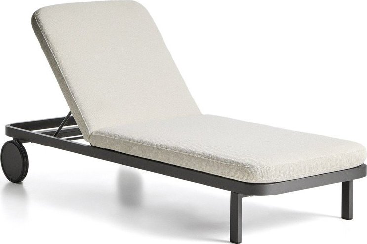 Tmavě šedé kovové polohovací zahradní lehátko Kionia – Kave Home Kave Home