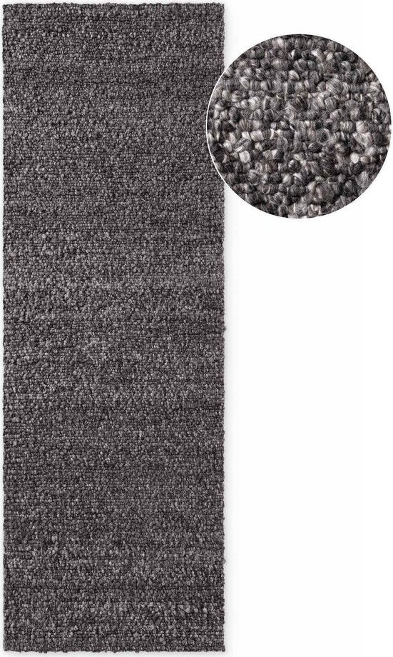 Tmavě šedý ručně tkaný běhoun z materiálu bouclé 80x200 cm Notting Hill Portobello – Ted Baker Ted Baker