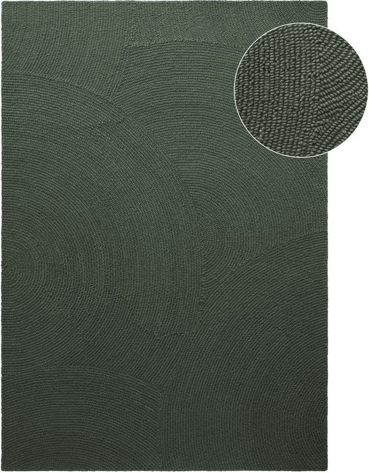 Tmavě zelený ručně tkaný vlněný koberec 160x230 cm Calmio – Hanse Home Hanse Home