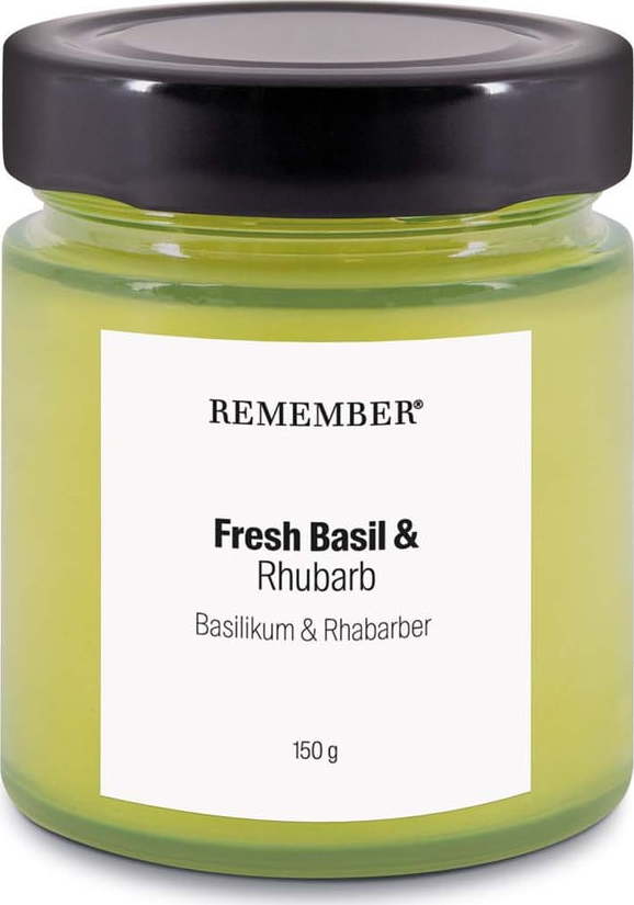 Vonná sojová svíčka doba hoření 35 h Fresh Basil & Rhubarb – Remember Remember