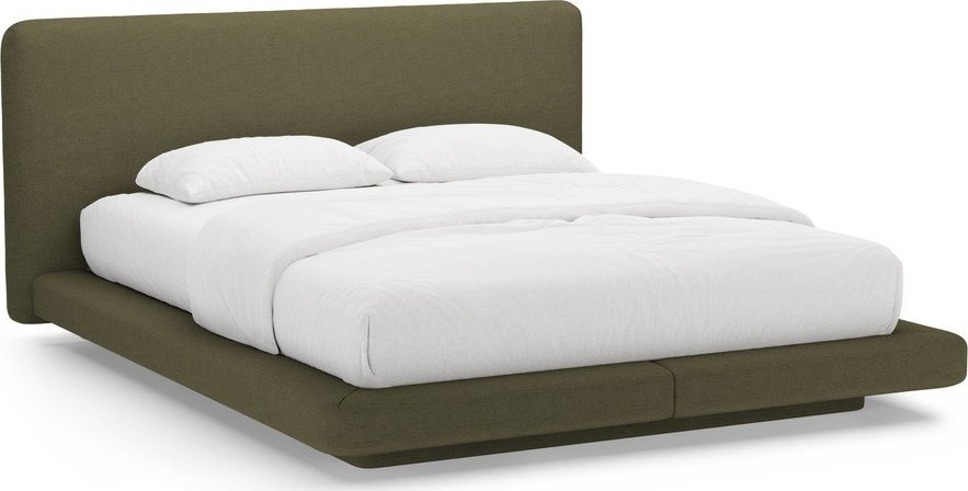 Zelená čalouněná dvoulůžková postel 200x200 cm Linea – Micadoni Micadoni