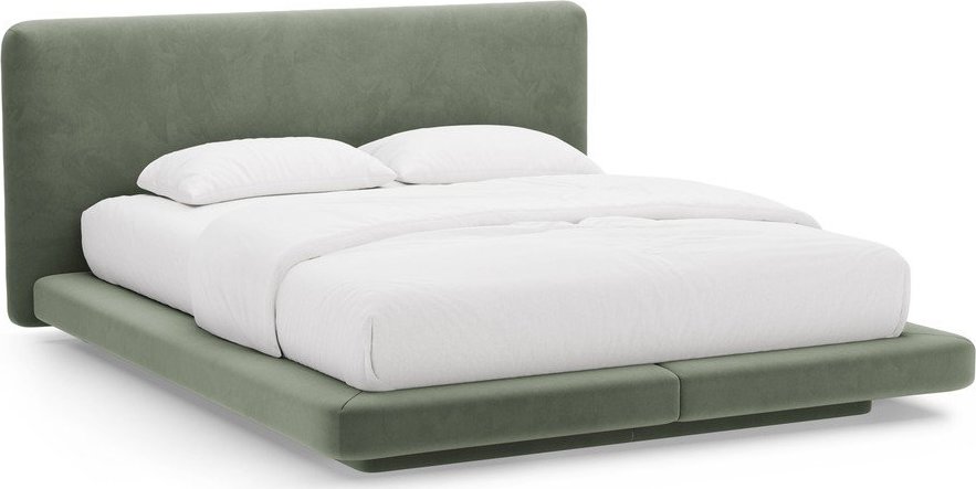 Zelená čalouněná dvoulůžková postel 200x200 cm Linea – Micadoni Micadoni
