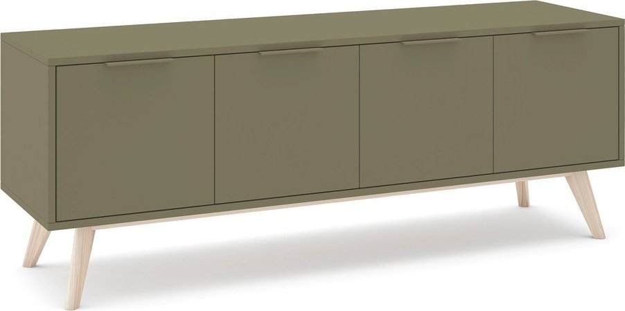 Zelený matný TV stolek 140x53x40 cm Campus – Marckeric Marckeric