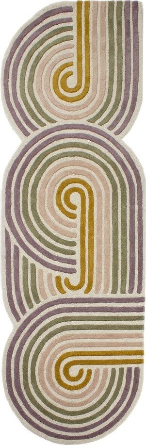 Zelený ručně tkaný vlněný běhoun 80x300 cm Spiral Shaped – Flair Rugs Flair Rugs
